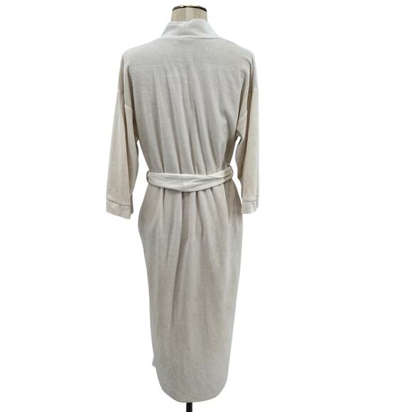Christian Dior Vintage Robe Super Soft Velvet Monogram Logo Cream Ivory Small - Picture 11 of 16